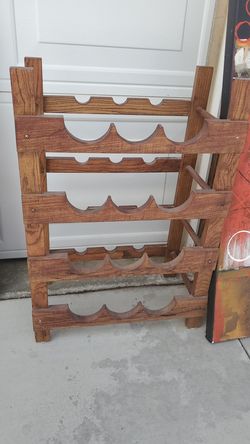 Wooden wine rack 9(w) by 26 (h)