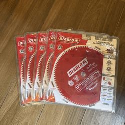 Diablo D1296L Aluminum 12” 96 Teeth Saw Blades Lot Of 5
