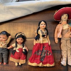 Antique Mexican Folk Art Dolls