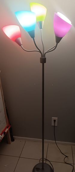 5-Head Floor Lamp with Multicolor Shades