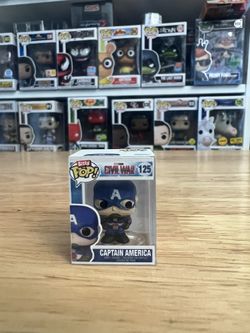 HYPER RARE CHASE BITTY Captain America Funko Pop #125 Infinity Saga Marvel MCU