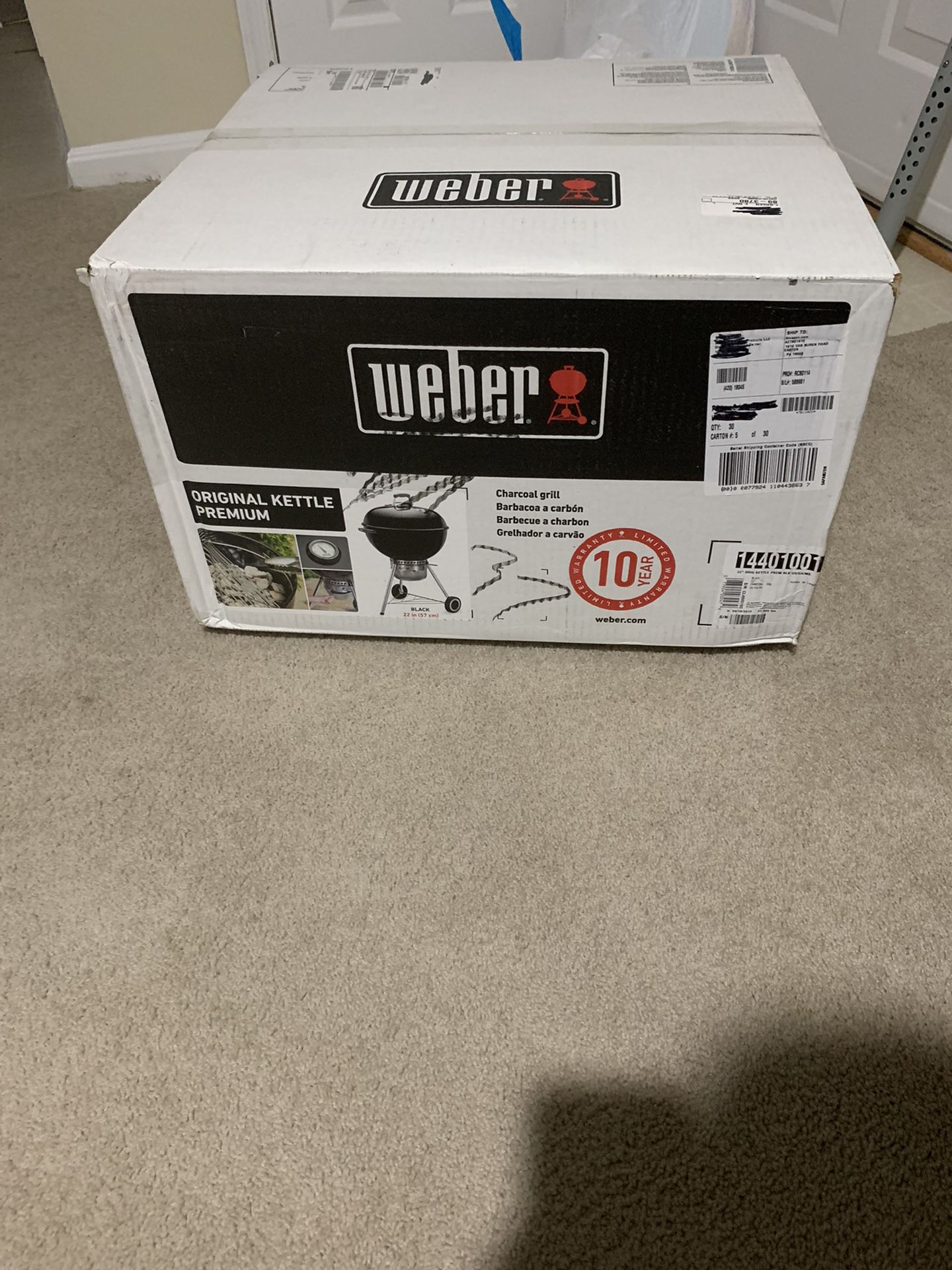 Brand new 22 inch Weber charcoal grill