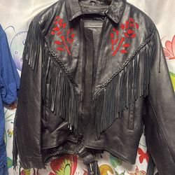 Leather Motorcycle Chaps, And Jacket