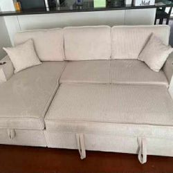 New Sleeper Sectional Couch With Storage / Free Delivery 