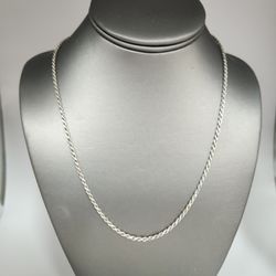 925 Sterling silver Rope Chain Necklace 20 "