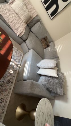 Gray Fabric Sectional Sofa