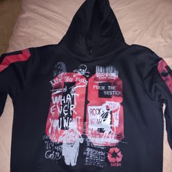 Black and Red Rockstar Hoodie XXL