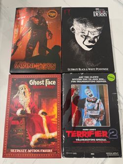 NECA New Figures Ghost Face , Art The Clown , Jason , Pennywise