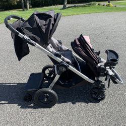 City Select Double Stroller With Ride On Platform