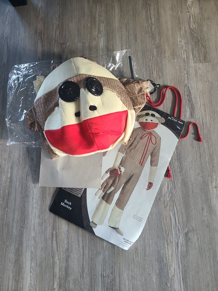 DISGUISE SOCK MONKEY Adult Halloween Costume Sz XL