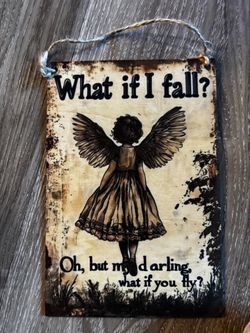 3x5” Inspirational Angel Quote Hanging Wall Sign