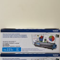 Brother TN225C Cyan Blue High-Yield Toner Cartridge (New in Box)
