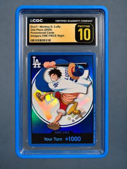 Dodgers Luffy Card - 2026 Dodgers One Piece Card - Dodgers x One Piece Night Monkey D. Luffy DON!! Promo CGC Pristine 10