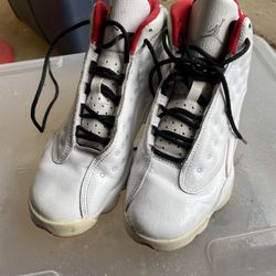 Red & White Jordan 13s