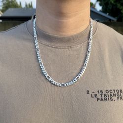 Silver Cuban Fígaro Chain 24”