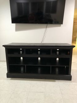 Black Wood TV Stand Media Console