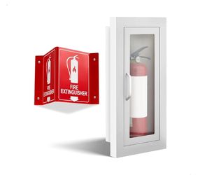 4617: New Zonon Recessed Fire Extinguisher Cabinet with Sign Steel 2.5", Full Window