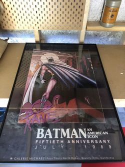 Batman - 50th anniversary poster signed by Bob Kane (1989)