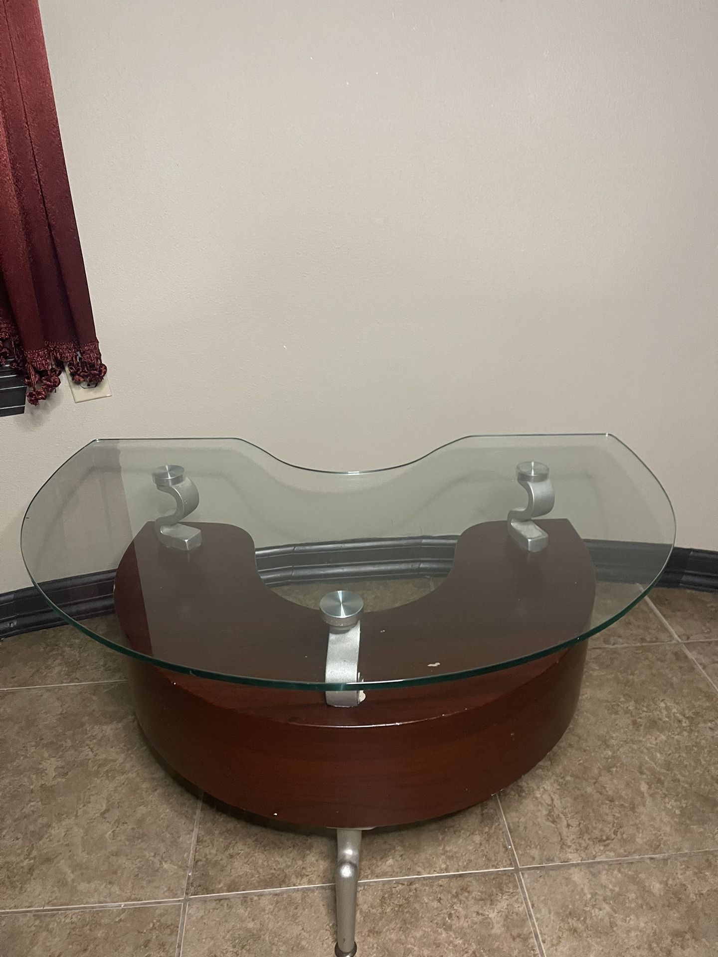 Small Round Table brown Glass