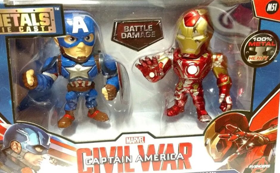 1 New Marvel Avengers Civil War Captain America vs Ironman M51 Metals Die Cast