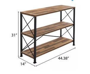 3 Tier Crossbuck Industrial Console Table