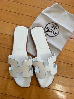 Hermes white H sandals