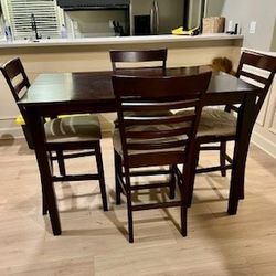 Extendable Bar Height Dining Table And Chairs