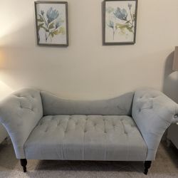 Great Condition Chase Lounge Sofa, 73” In Light Ocean Blue Color