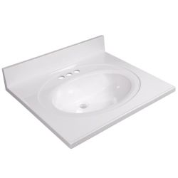 Glacier Bay 37" Vanity Sink Top - Cultured Marble