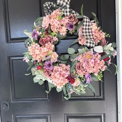 24”  Home And Garden Flower Wreath Summer Spring Martha Stewart