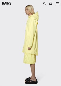 Long jacket RAINS straw color( gentle Yellow) - Small Raincoat