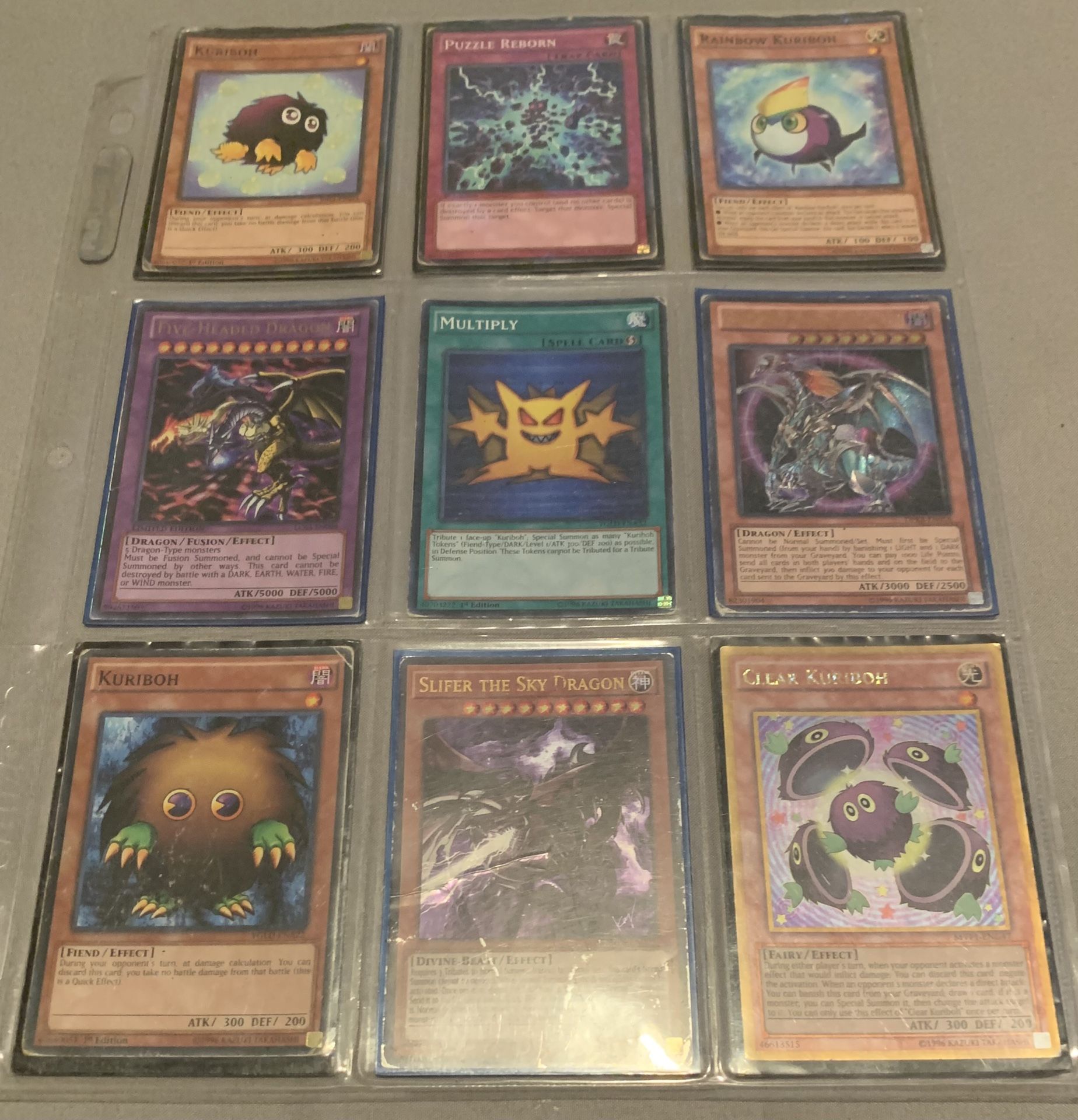 Sleeved Kuriboh/dragon Yugioh card lot