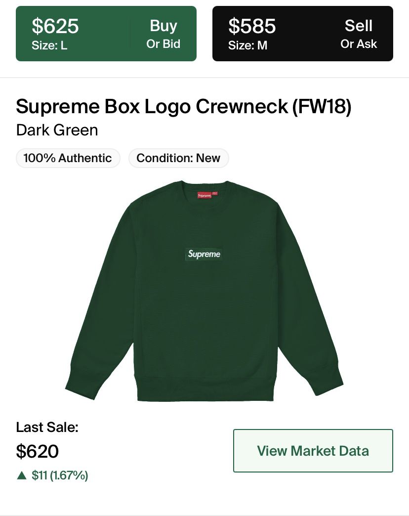 Supreme Box Logo Crewneck Dark Green