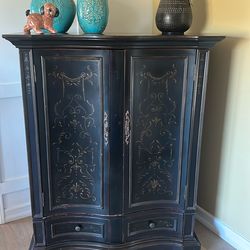 Solid Wood Decorative Cabinet With Detailing -Drawers & can hold a 44 inch TV not included