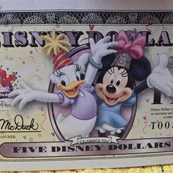 Disney Dollars Lot – $1 & $5 – Vintage Disney World Collectibles