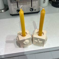 2 Ceramic Candle Holders 