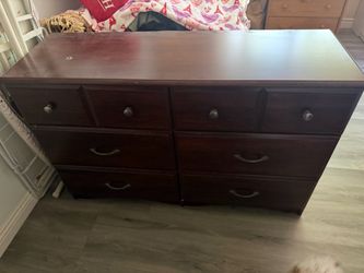 Dark Wood 6-Drawer Double Dresser