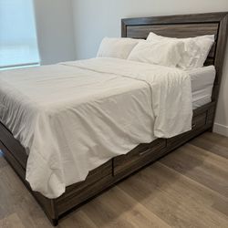 Wooden Bed Frame w/storage