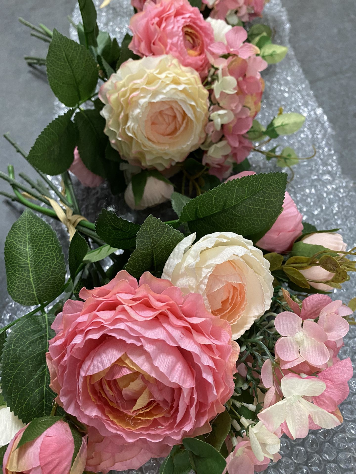 3-Bouquet Bundle Artificial Plastic Silk Flowers for Home Decor Weddings Events