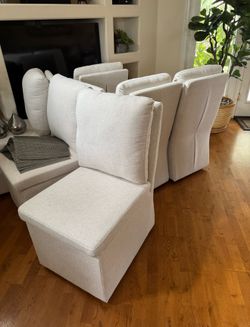 6 cream dining room chairs