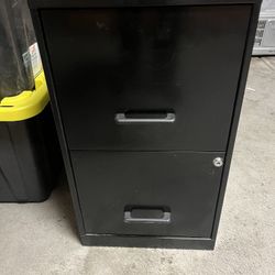 Black Two Drawer File Cabinet 