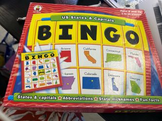US States & Capitals Bingo game