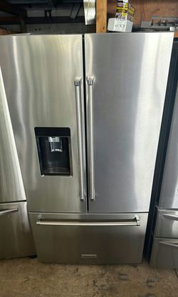 KitchenAid 3-Door Refrigerator (French Door Fridge) Stainless Steel - Adjustable Shelving, LED Lighting