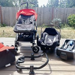Bugaboo Cameleon Stroller Bassinet+Nuna Pipa Infant Car Dear 