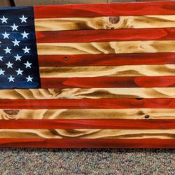 Custom made USA wood flag