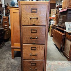 Antique Quartersawn Oak File Cabinet 