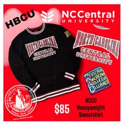 North Carolina Central University (AACA) / HBCU  Crew Neck Sweatshirt Size XL (Black)