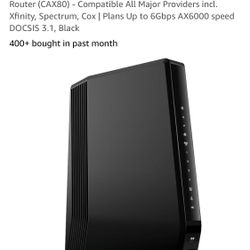 NETGEAR Nighthawk Cable Modem with Built-in WiFi 6 Router (CAX80) - Compatible All Major Providers incl. Xfinity, Spectrum, Cox | Plans Up to 6Gbps 