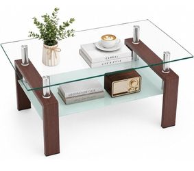 Title
Brand New Modern 2-Tier Glass Coffee Table – Metal Frame – $100