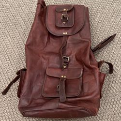 Leather Brown Back pack 